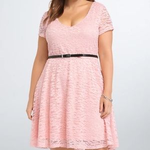 Torrid pink lace glitter dress 3x